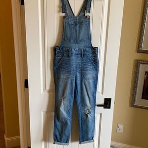 Madewell distressed overalls